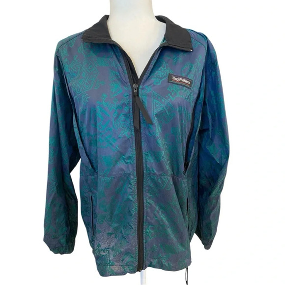 Early Winters Womens IllumiNite Reflective Vintage Windbreaker Size Large Green - Picture 1 of 12